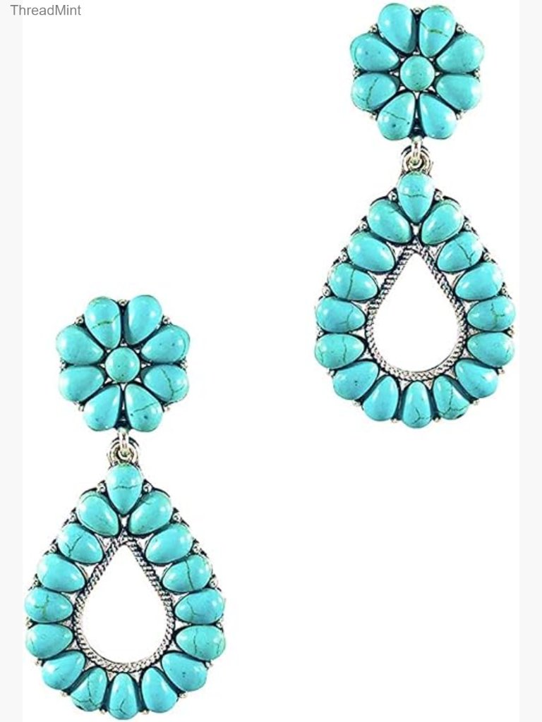 Boho Simulated Turquoise Drop Dangle Earrings For Women